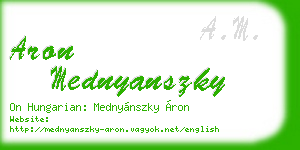 aron mednyanszky business card