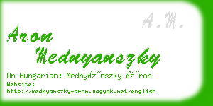 aron mednyanszky business card